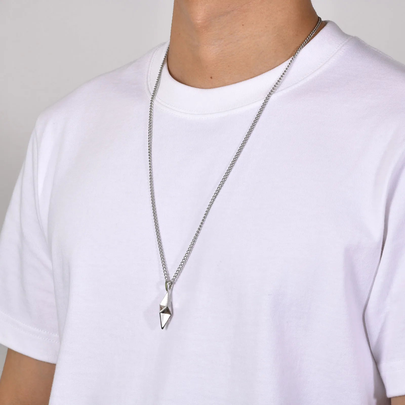 Colar Masculino Trovão 3D Aço Prata