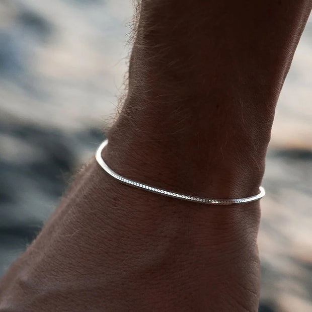 Pulseira Minimalista Malha Serpente - 1.4mm