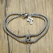 Pulseira Masculina Dupla com Pingente