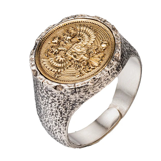 Anel Masculino Águia Imperial – Prata 925