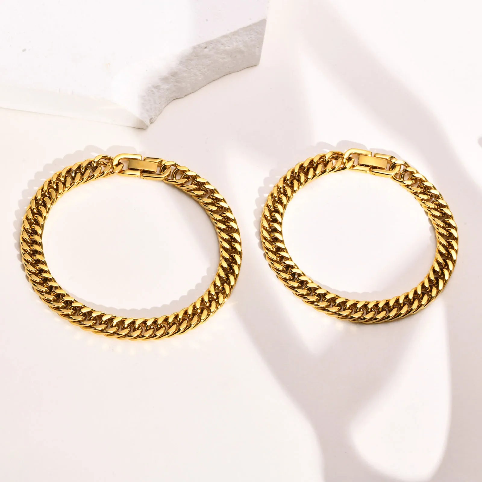 Pulseira Masculina Corrente Cubana Ouro - 8MM