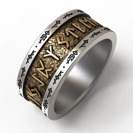 Anel Masculino Runas Nórdicas – Prata 925