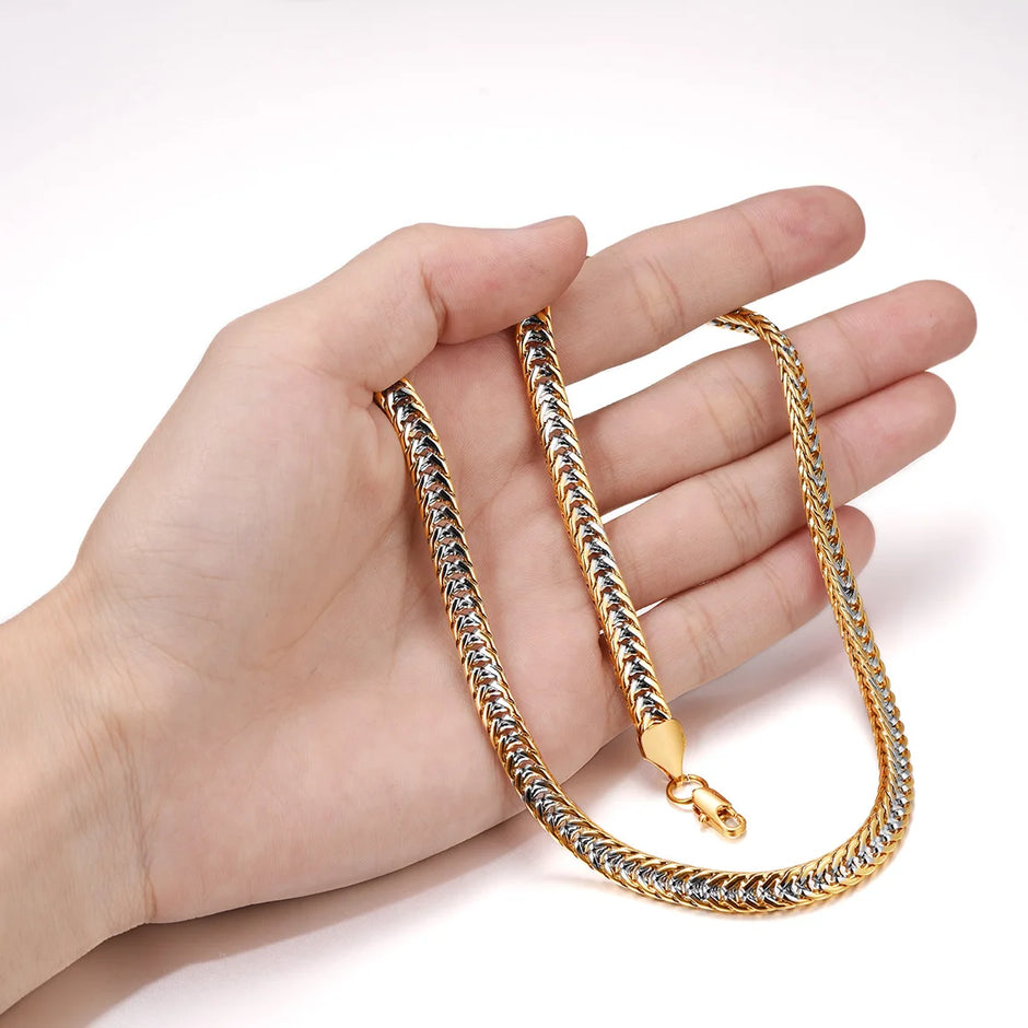 Corrente Masculina Dual Chain Dourada - 6mm