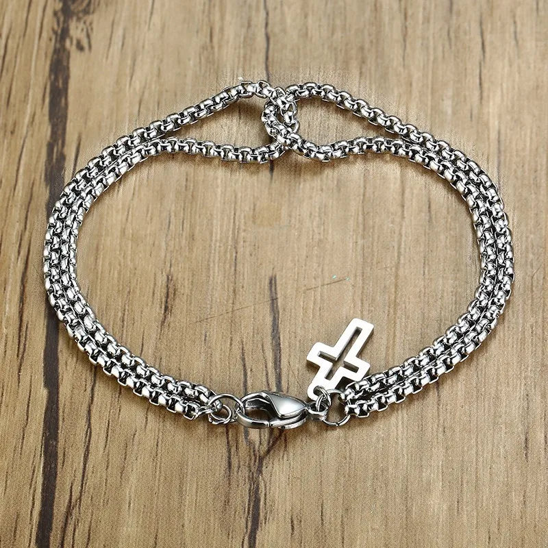 Pulseira Masculina Dupla com Pingente