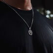 Colar Masculino Pingente Bússola Aço Prata