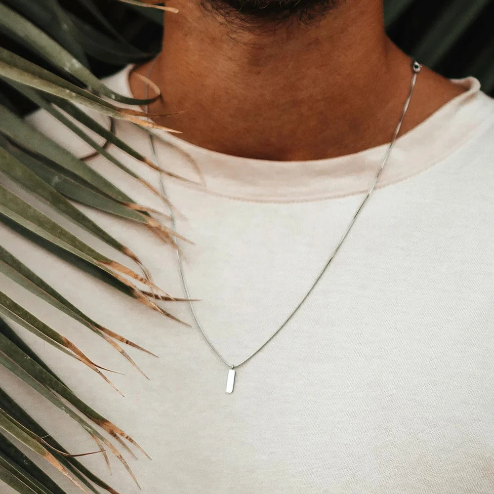 Colar Minimalista Com Pingente Malha serpente - 1 mm