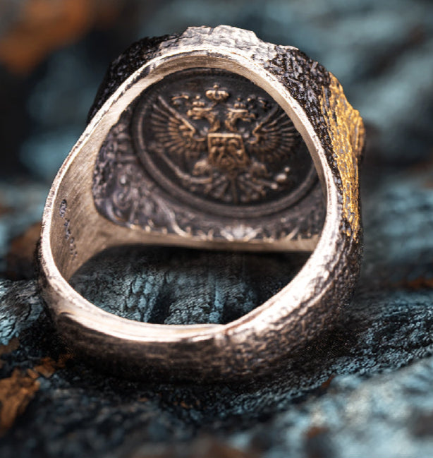 Anel Masculino Águia Imperial – Prata 925