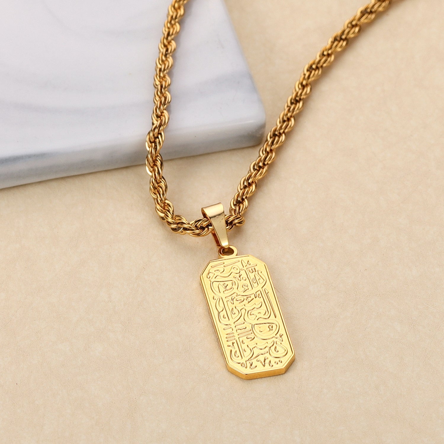 Colar Masculino Pingente Islâmico - Ouro