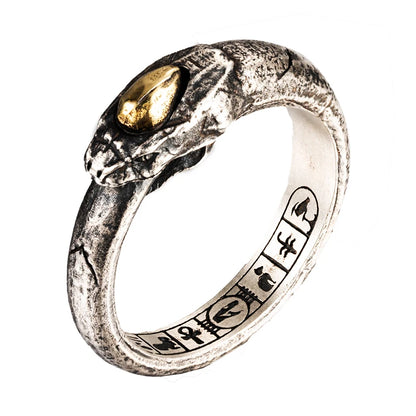 Anel Masculino Serpente Sombria – Prata 925
