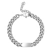 Pulseira Masculina Corrente Cubana Pingente Oval