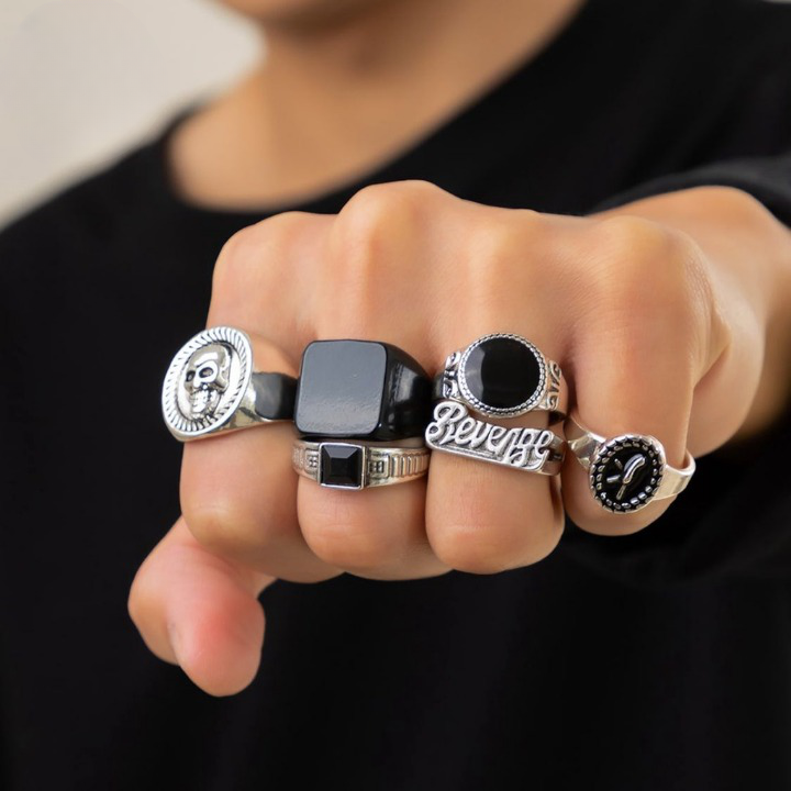 Kit Anéis Hip-Hop 6 Peças