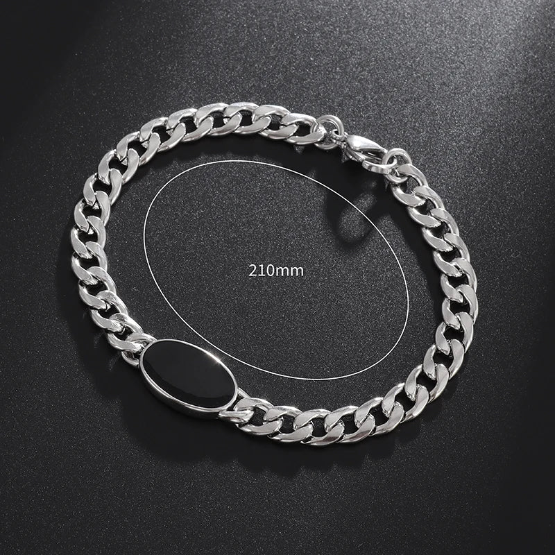 Pulseira Masculina Corrente Cubana Black Eyes