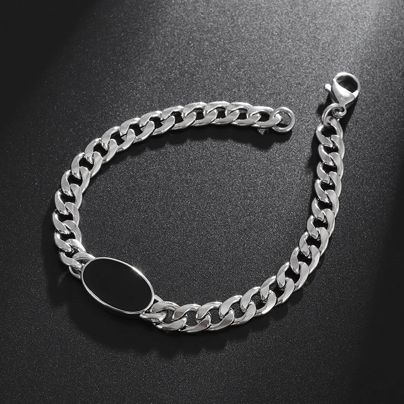 Pulseira Masculina Corrente Cubana Black Eyes