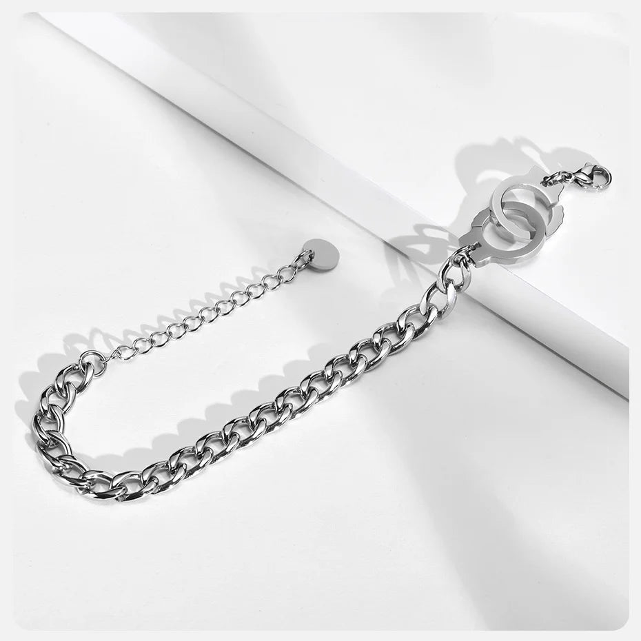 Pulseira Masculina de Algema Aço Prata