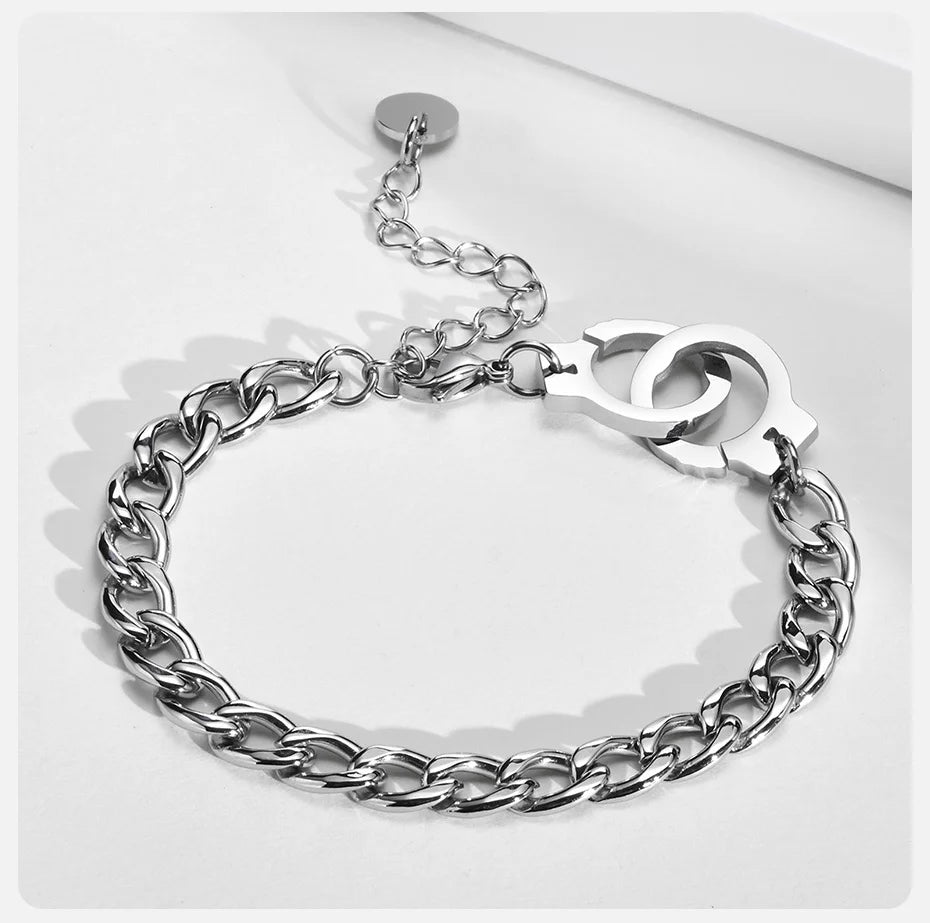 Pulseira Masculina de Algema Aço Prata