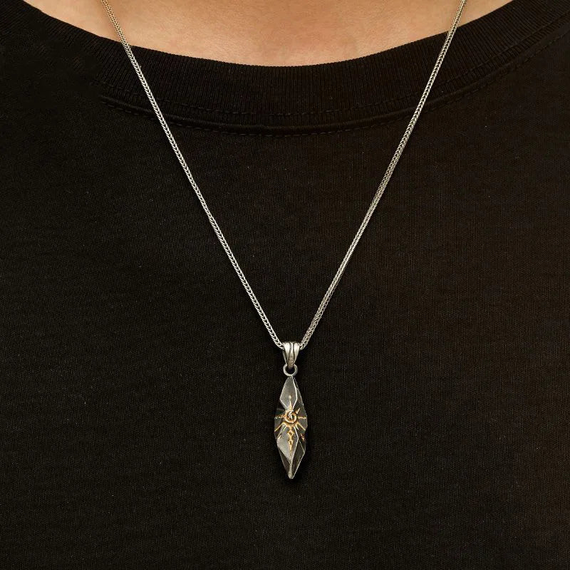 Colar Masculino Talismã dos Desejos Aço Prata