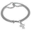 Pulseira Masculina Dupla com Pingente