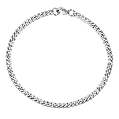 Pulseira Masculina Corrente Cubana Prata - 3MM