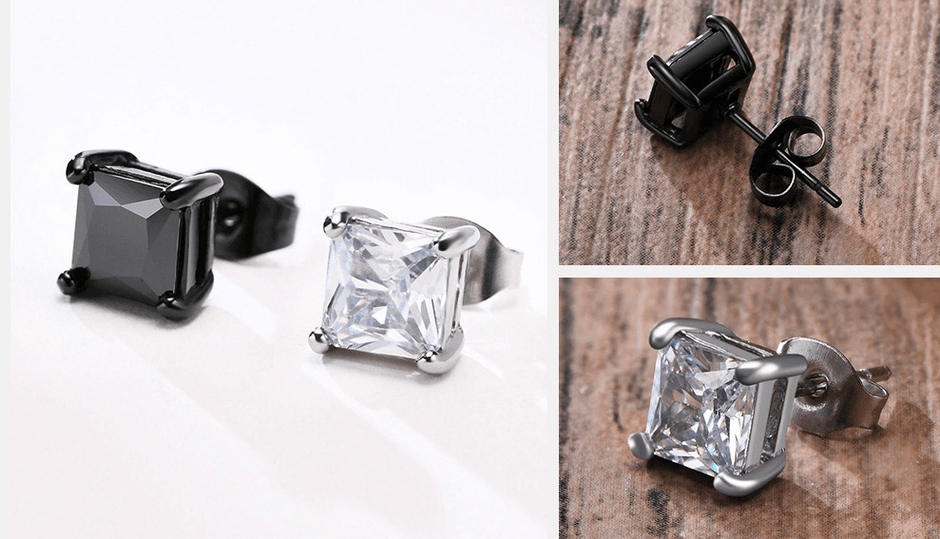 Brinco Masculino Quadrado de Zincrônia - Loja Hey Dude