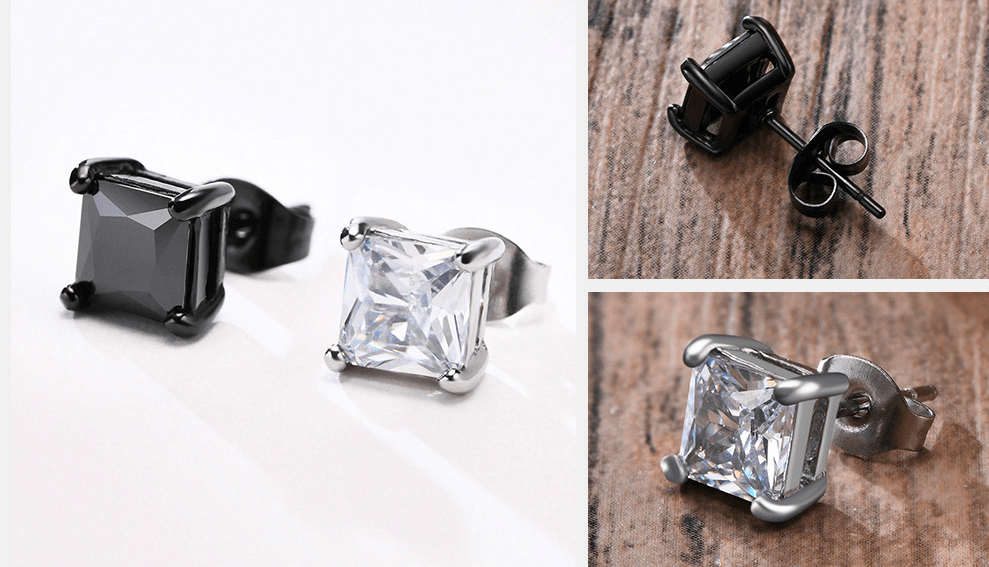 Brinco Masculino Quadrado de Zincrônia - Loja Hey Dude