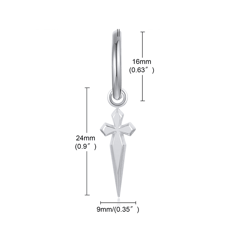 Brinco Masculino de Argola Espada Cruzada - Loja Hey Dude
