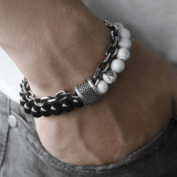 Pulseira Masculina Pedra e Corrente - Loja Hey Dude