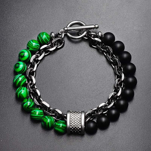 Pulseira Masculina Pedra e Corrente - Loja Hey Dude