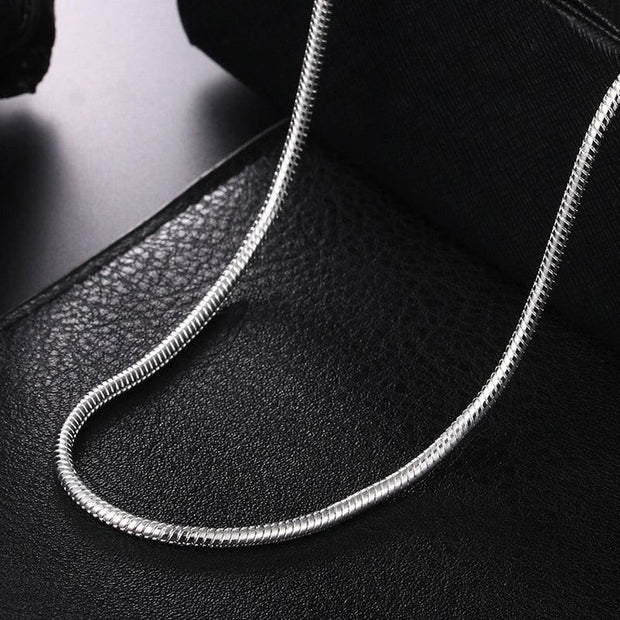 Colar Masculino Malha Serpente Banhado em Prata - 1mm/2mm/3mm - Loja Hey Dude