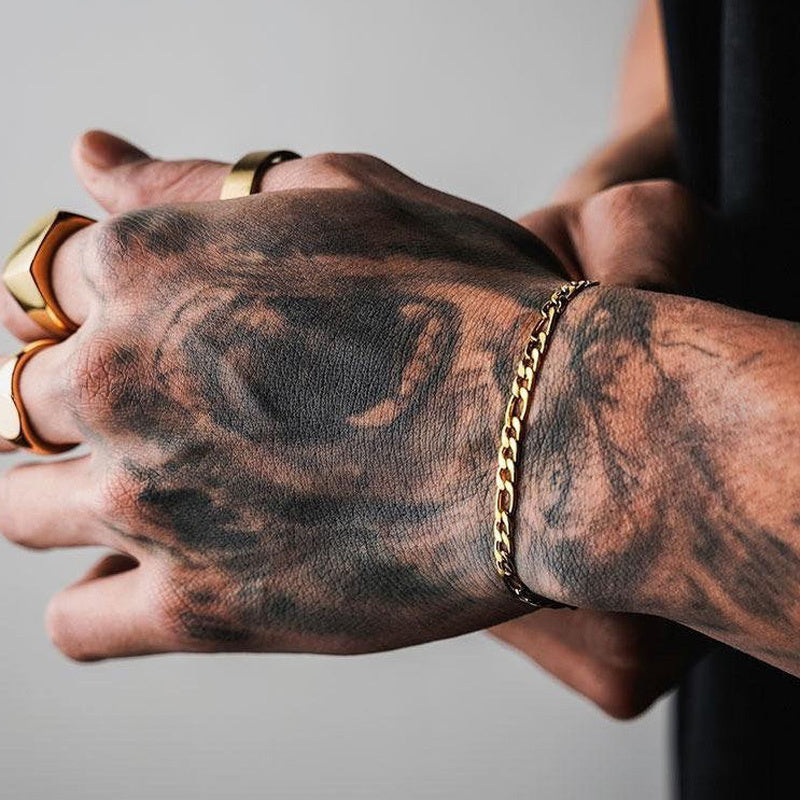 Pulseira Masculina Corrente Fígaro Aço Prata - 5mm