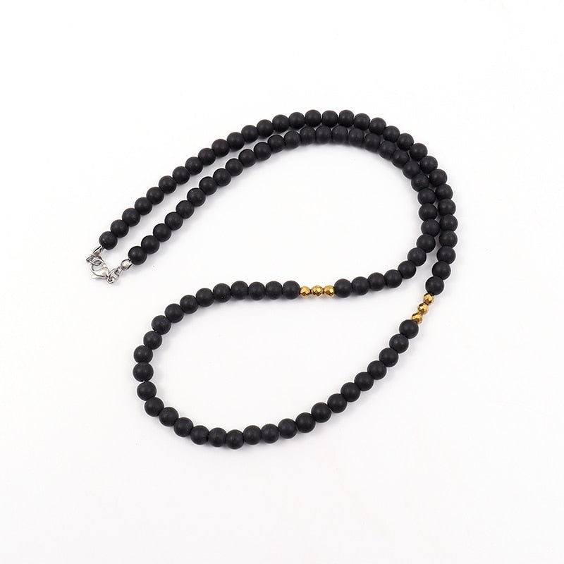 Colar Masculino Multicolor de Pedras Naturais - 6mm