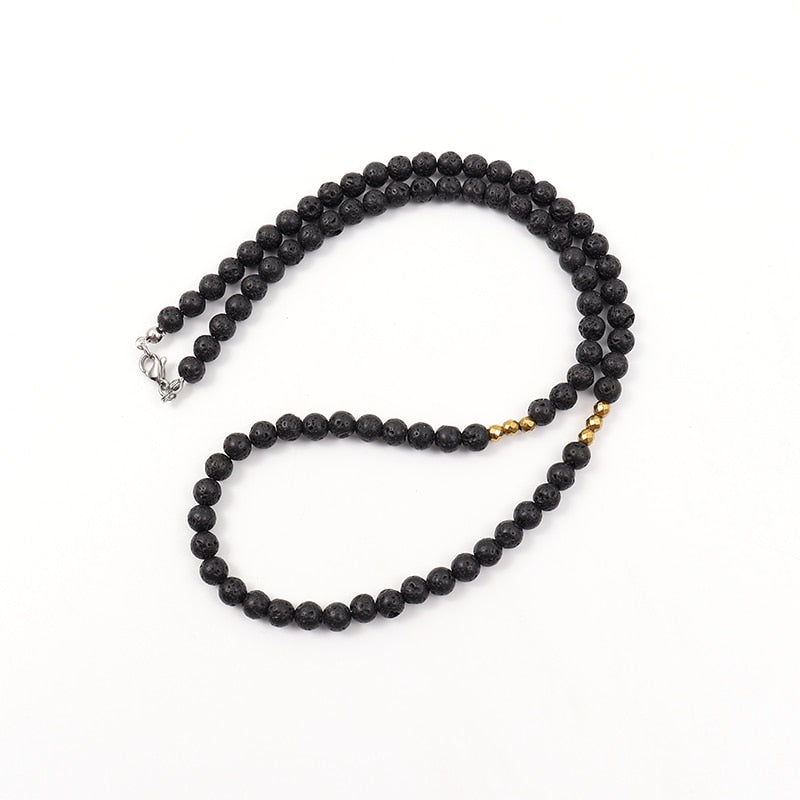 Colar Masculino Multicolor de Pedras Naturais - 6mm