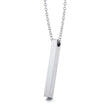 Colar Masculino Camadas Pingente Retangular Aço Prata