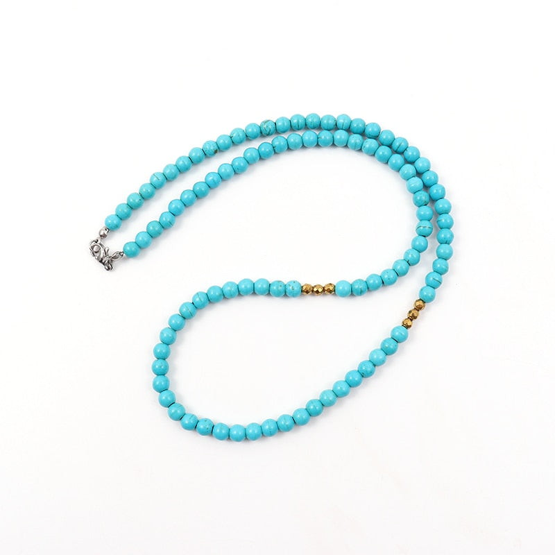 Colar Masculino Multicolor de Pedras Naturais - 6mm