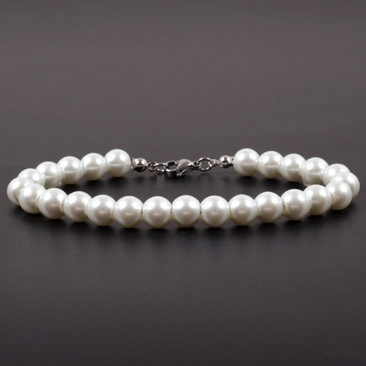 Pulseira Masculina Basic de Pérola Branca - 4/6/8/10mm